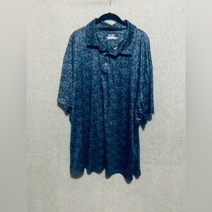 Hogan Men's Navy Blue Short-Sleeve Polo with Subtle Pattern